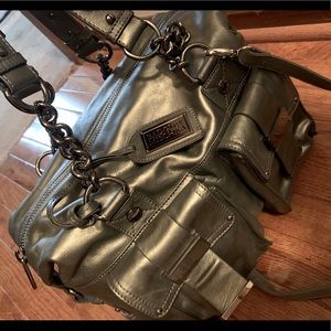 Badgley Mischka Silver Grey Platinum Bag